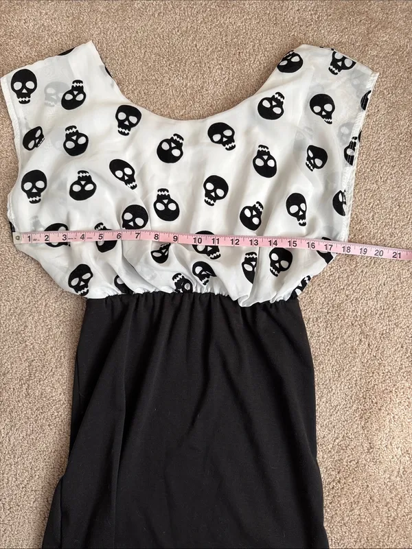 Pinc Skull Print Colorblock Mini Dress. Size Small - Image 5