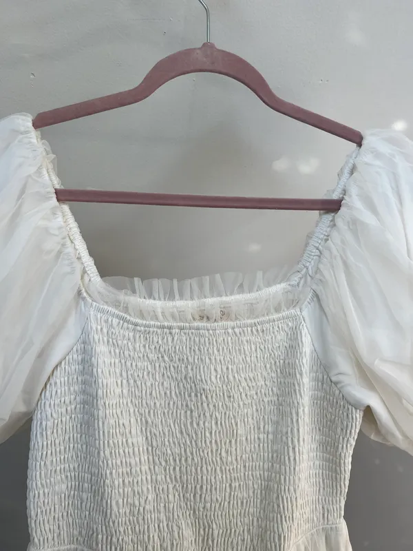 Baltic Born White Tulle Midi Tiered Dress Bridal Engagement - Image 7