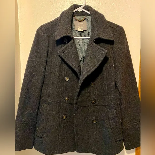 J. Crew Stadium Cloth by Nello Gori Black/Gray Peacoat - Image 2