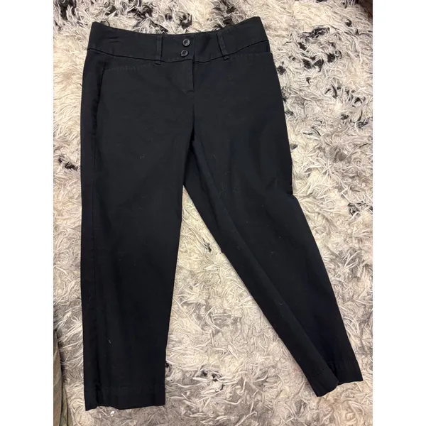 Loft‎ Outlet Petite Original Crop Pants Black Cotton Blend Trousers Size 0P - Image 8