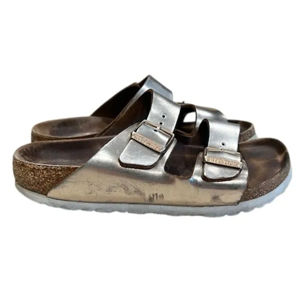 Birkenstock Arizona Chunky Platform Sandals Metallic Silver 36 EU / 5-5.5 US - Image 3