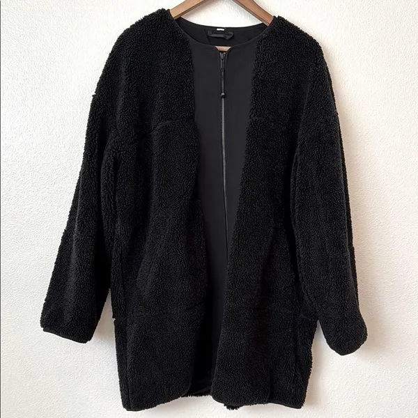 Lululemon 14 Collarless Textured Fleece Full Zip in Black - Image 6