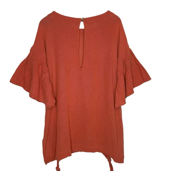 Free People Gauze Mesh Tunic Dress Oversized Cinnamon Orange Top L Boho‎ - Image 8