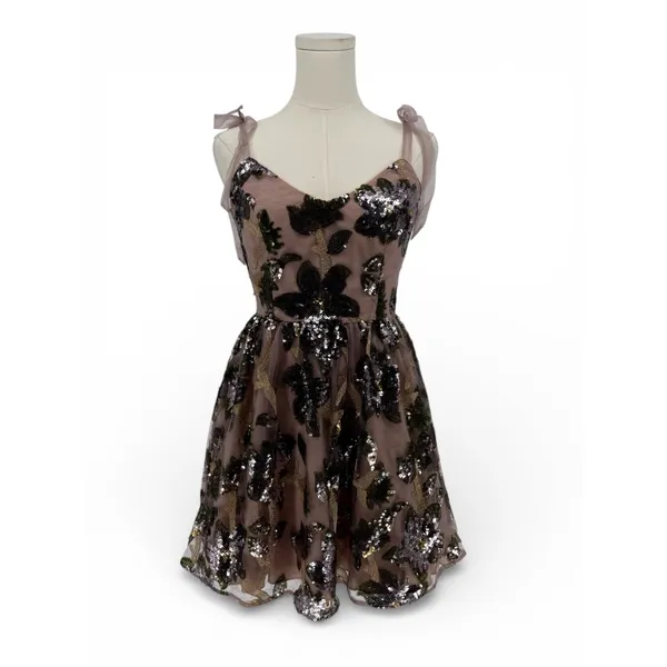 New! Dress‎ The Population Kaitrin Sequin Corset Fit & Flare Mini Dress Sz Small - Image 7