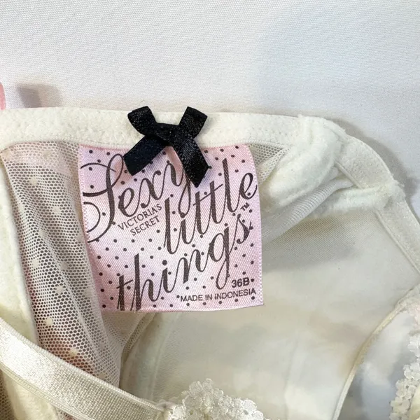 Victoria's Secret Sexy Little Things‎ 36B Bustier Ivory Corset Garter Y2K 175 - Image 4