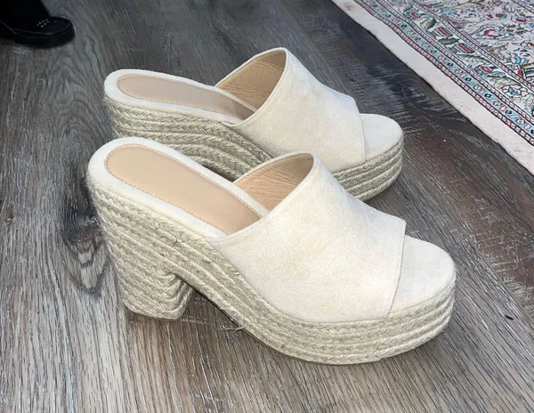 Boutique Espadrille Nude Wedge Heel - Image 2