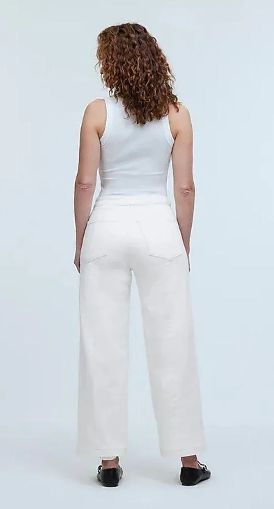 Madewell The Curvy Emmett Wide-Leg Jean in Tile White Welt Pocket Edition SZ 27 - Image 2
