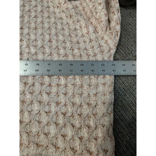 Knox Rose Mock Neck Cable Knit Sweater Womens Medium Terracotta White Pullover - Image 6