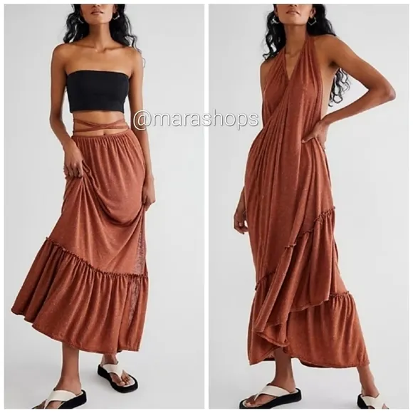 Free People Beach Coral Convertible Maxi - Image 2