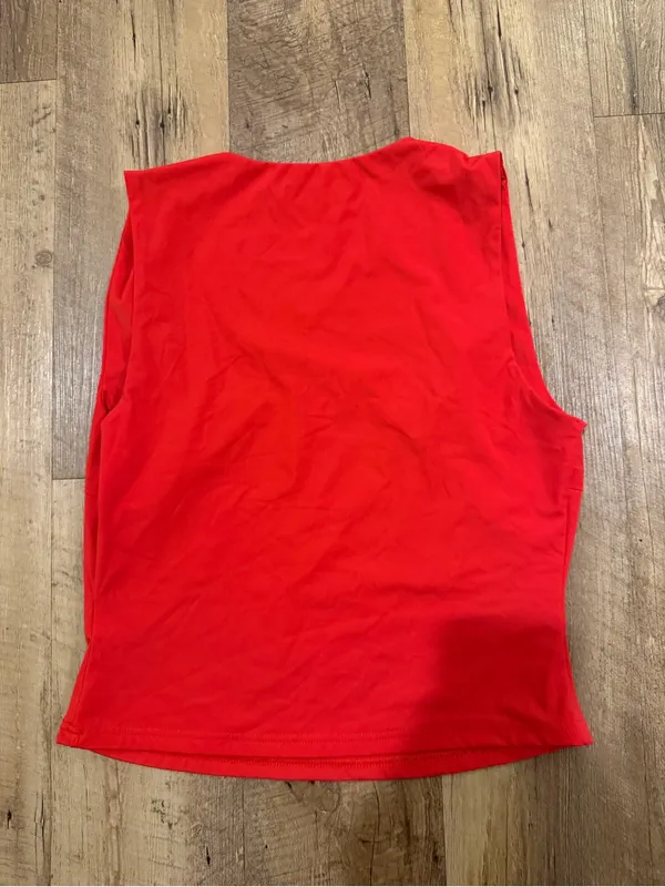Edikted Essy Square Neck Top Red Large - Image 4