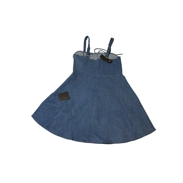NWT Lulus Size XL Considered Charisma Blue Chambray Bustier Mini Dress Denim - Image 5