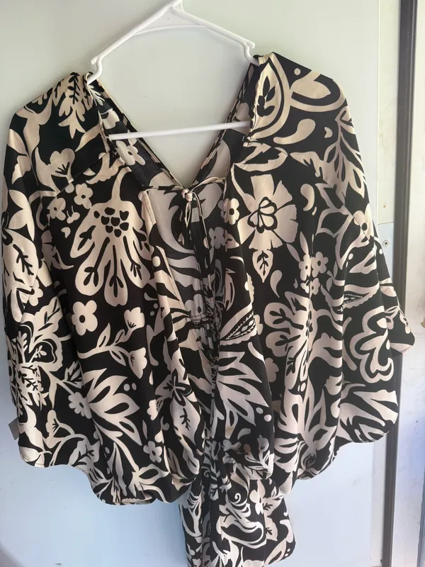 HYFVE black and cream botanical-print Romper - Image 2