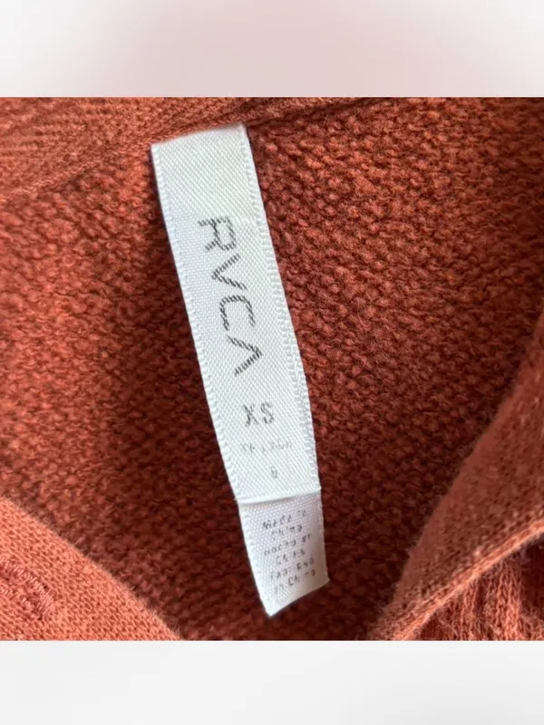 RVCA Surf Burnt Orange Zip Hoodie Lightweight XS - Image 4