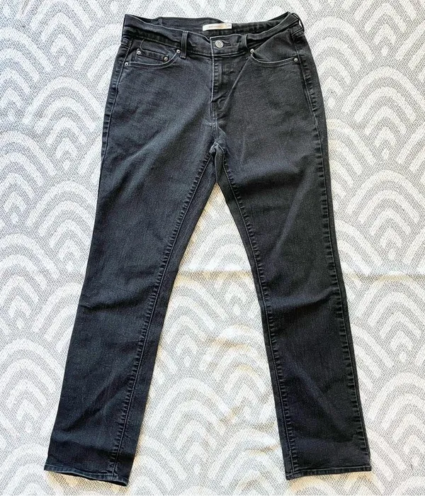 LEVI’S Women’s 505 Straight Leg Black Denim Jeans 28 - Image 2