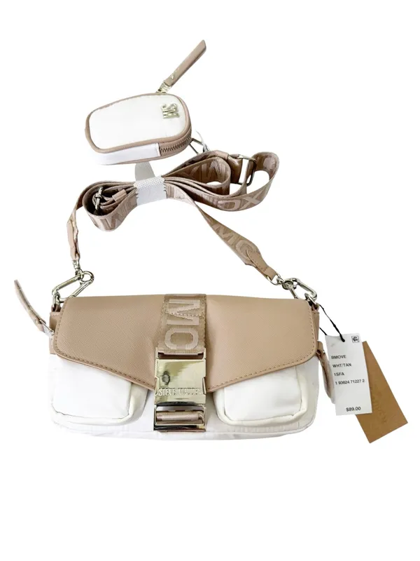 NWT Steve Madden Move Utility Crossbody Bag Cream and Tan With FLAWS - Image 6