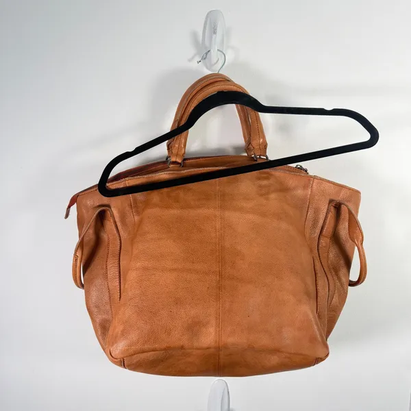 Free People Leslie 100% Cow Leather Tote Brown Boho Slouchy Large READ Womens - Image 3