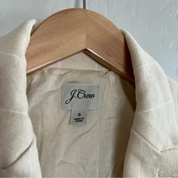 J. Crew Alfie Cream Blazer Jacket In Denim Stripe - Image 5