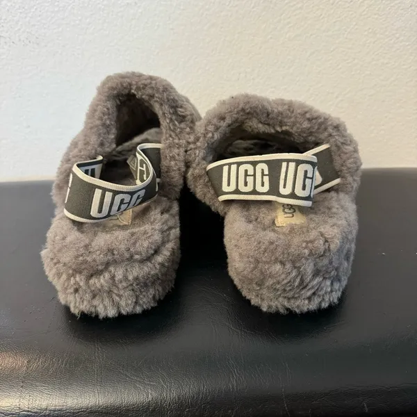 UGG Fluff Yeah Slide Grey Slip on Sandal - Image 5