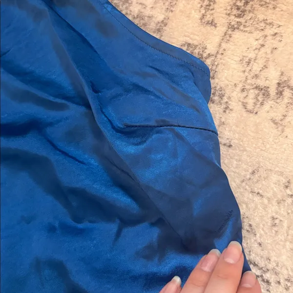 Lulus Reglan Blue Satin One-Shoulder Sash Midi Dress Size Small NWT Formal Sexy - Image 12