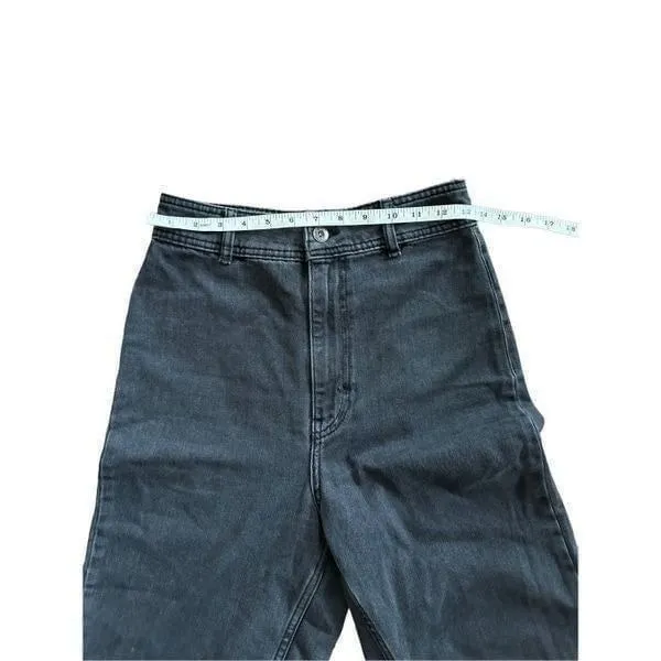 We the Free washed black denim high rise flare raw hem‎ jeans sz 27 - Image 4