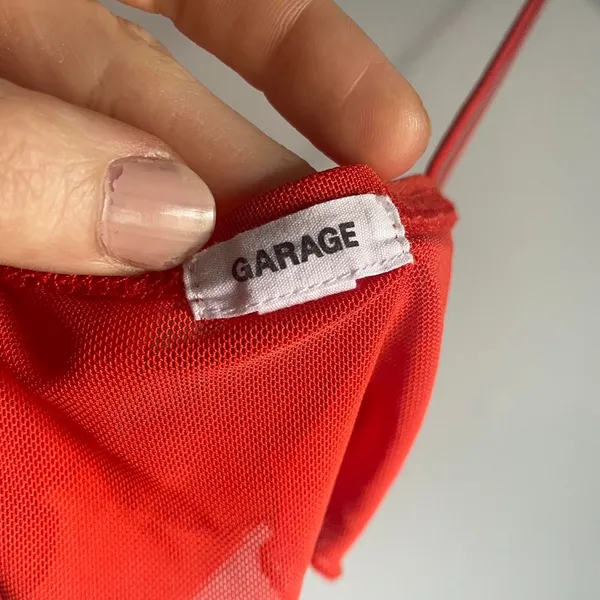 Garage red mesh crop top Going Out Vamp Summer Vacation size Small - Image 5