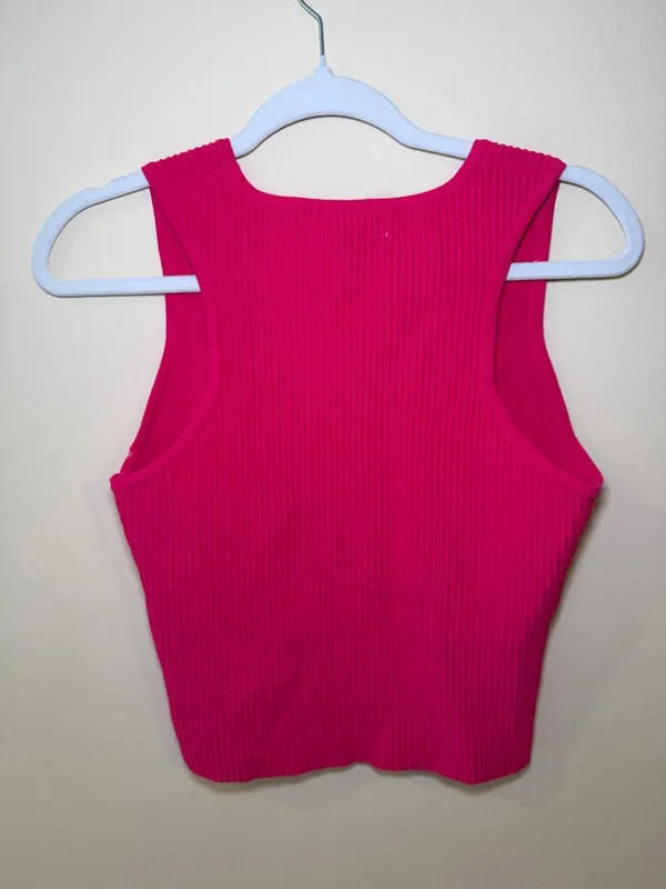 Altar'd State Bright Fuchsia Ribbed Tank - Image 4