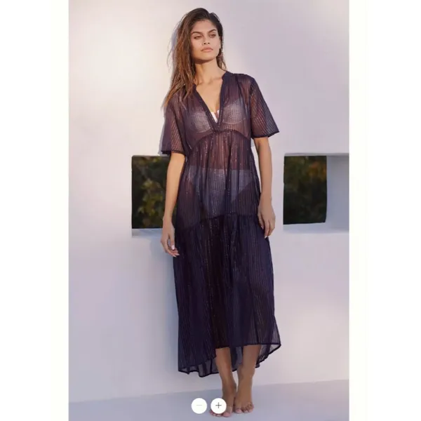 Anthropologie Celandine Kallie Cotton Gauze Lurex Midi Dress - Image 4