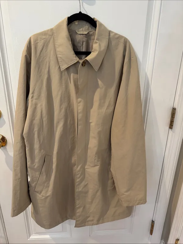 Old Navy Men’s XXL Tan Water Resistant Tech Car Coat Trench Jacket - Image 7