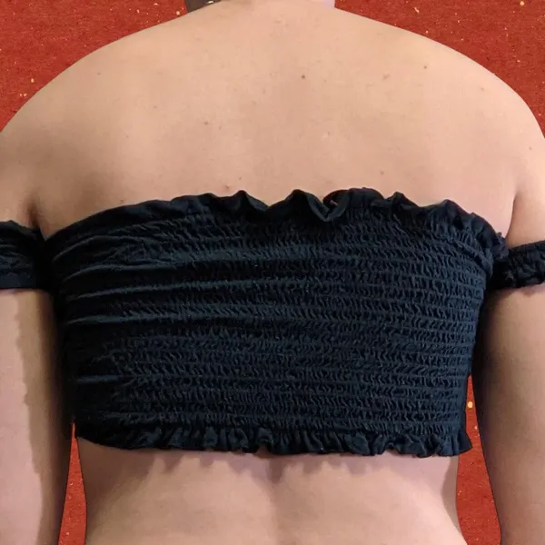 Source Unknown Dark blue going out smocked top - Image 2