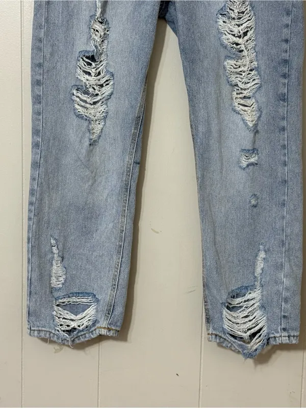 Avec Les Filles Distressed High Rise Jeans Light Wash Size 30 - Image 6