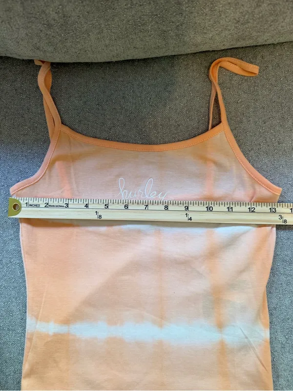 NWT Hurley Tie Dye Crop Tank Top Peach White Size Small $33 - Image 3