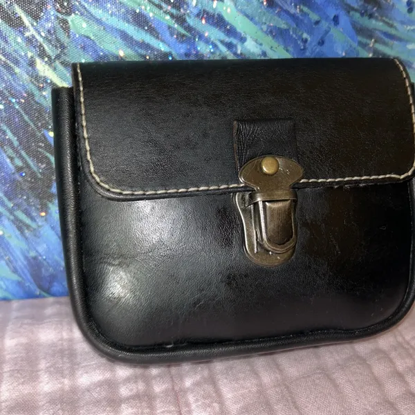 Vintage Black Genuine Leather Pouch for Belt - Image 3