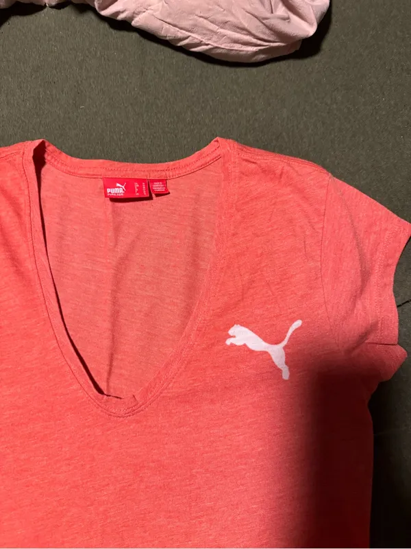 Puma Coral V-Neck Short Sleeve Tee - Image 2