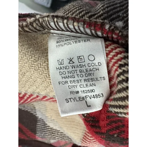 Plaid Waterfall Open Front Wool Polyester Vest New Size L Vibrant Autumn Vibe! - Image 9