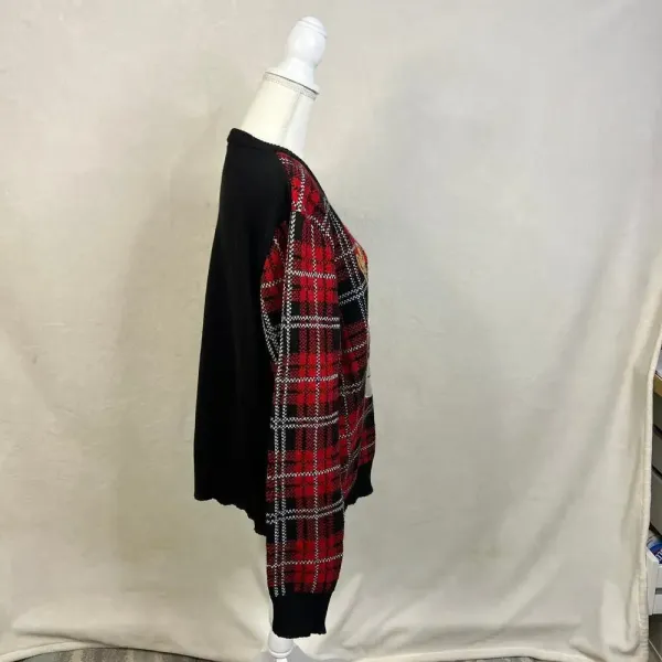 Happy Holidays Urban Heritage Women's‎ XL Ugly Christmas Sweater Plaid Reindeer - Image 2