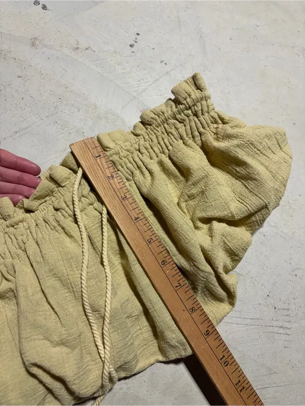Free people Smocked Drawstring Bandeau Top strapless Pale Yellow XS - Image 9
