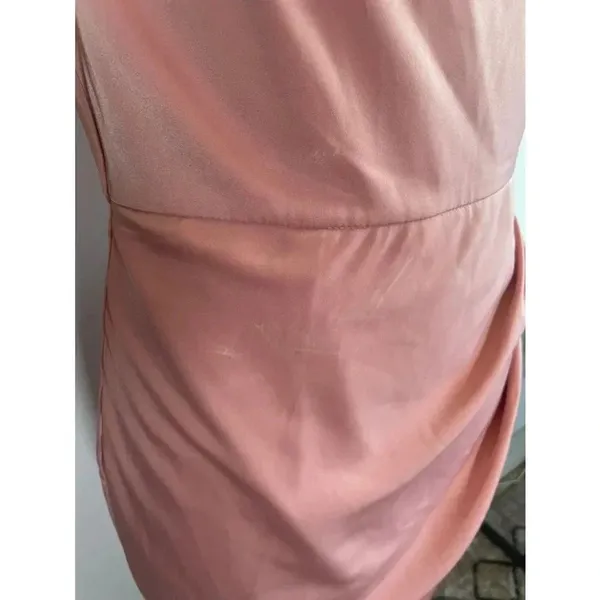 Showpo‎ Dazzling Lights Cowl Drape MIDI Dress Pink Peach Satin Size 6 US 0209 - Image 5
