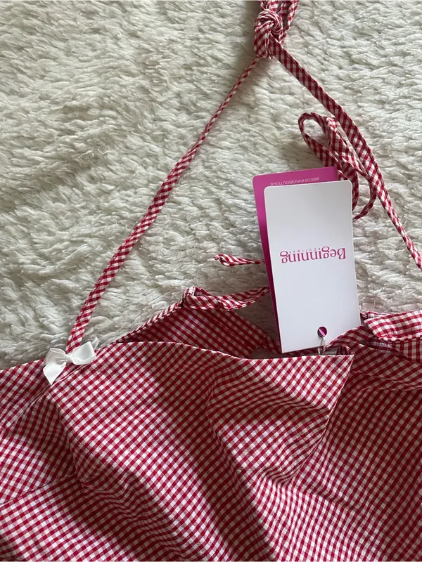 NWT Beginning Boutique Aspen Red Gingham Halter Top - Image 6