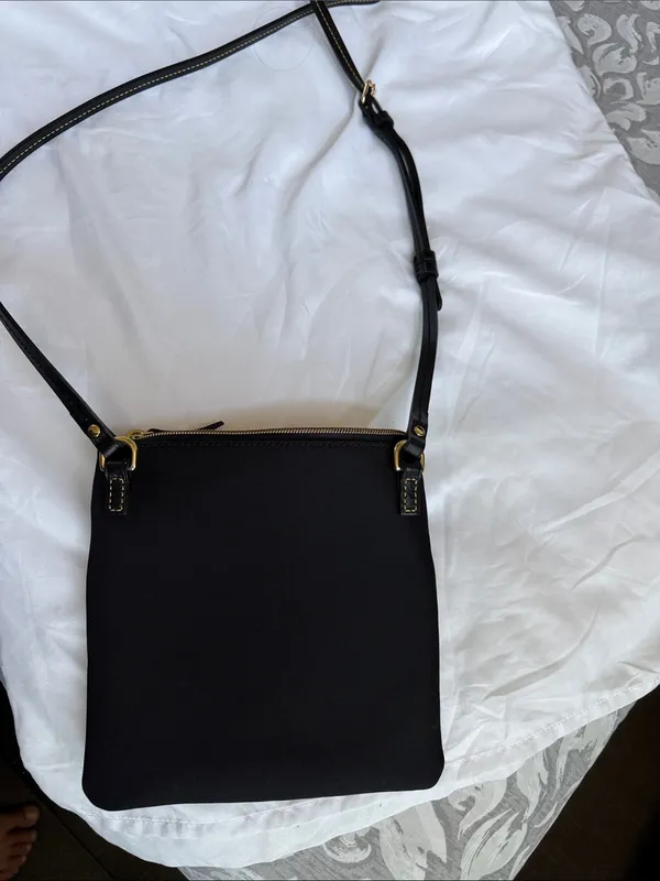 Dooney & Bourke Black Nylon Triple-Zip Crossbody with Gold Hardware - Image 3