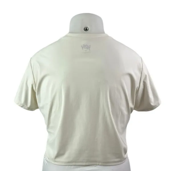 Yitty Cream White Crewneck Short Sleeve Cropped Graphic Tee T shirt Top Size 2XL - Image 2
