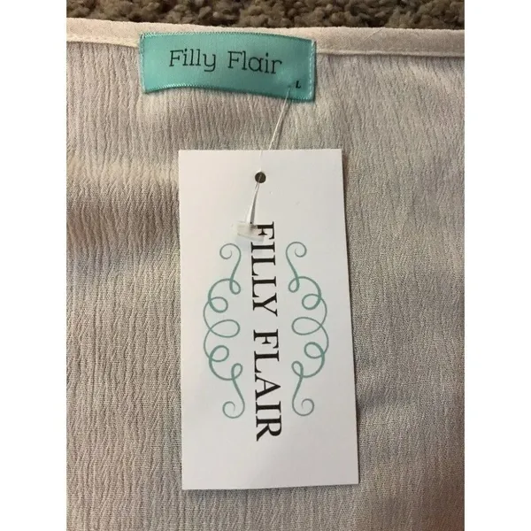 Filly Flair Dress Womens L New Ivory Partially Lined - Image 9