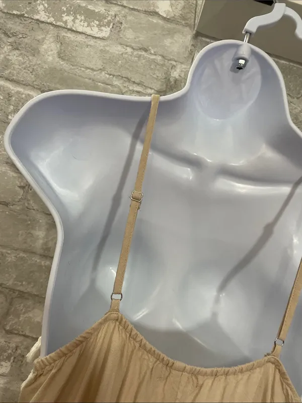 Girl & the Sun Tassel-Trim Mini Slip Dress in Cream - Image 2