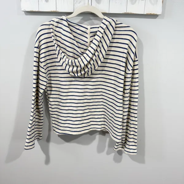 Marine Layer Playa Hoodie Navy & Cream Stripe Size S - Image 4