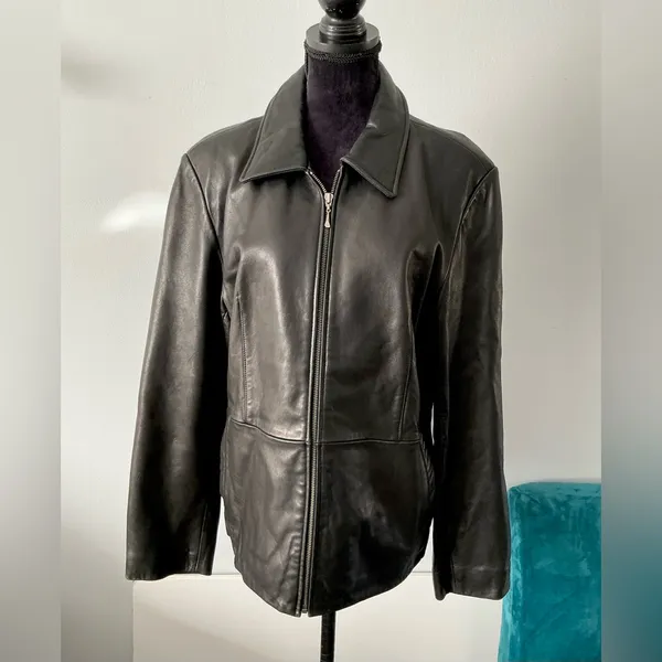 Nice genuine leather jacket 🖤🖤 Black Size L - Image 2