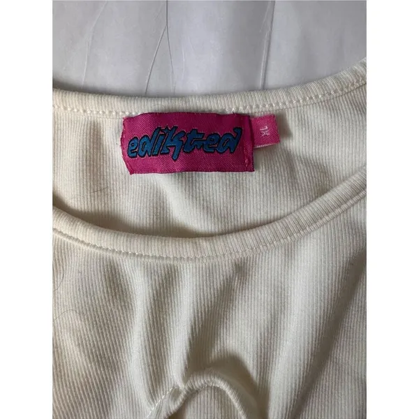 Edikted White Ring Detail Long Sleeve Crop Top Size XLARGE - Image 8