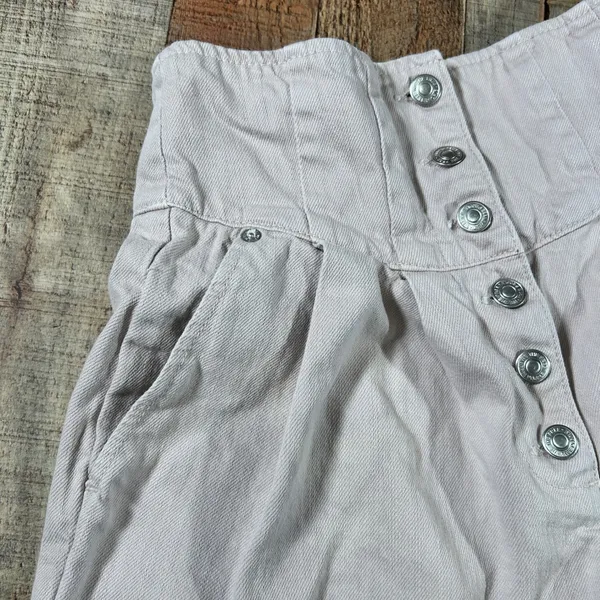 We the Free People Fleur Denim Shorts 26 Bright Lights Cream High Rise Boho - Image 2
