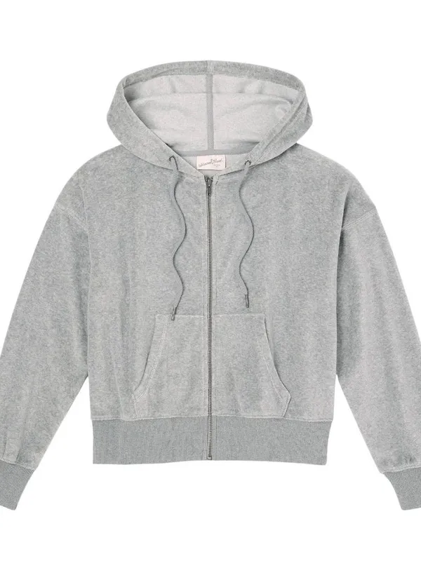 NWT Universal Thread Leisure Studio Velour Hoodie Sweatshirt 92090310 Gray XL - Image 4