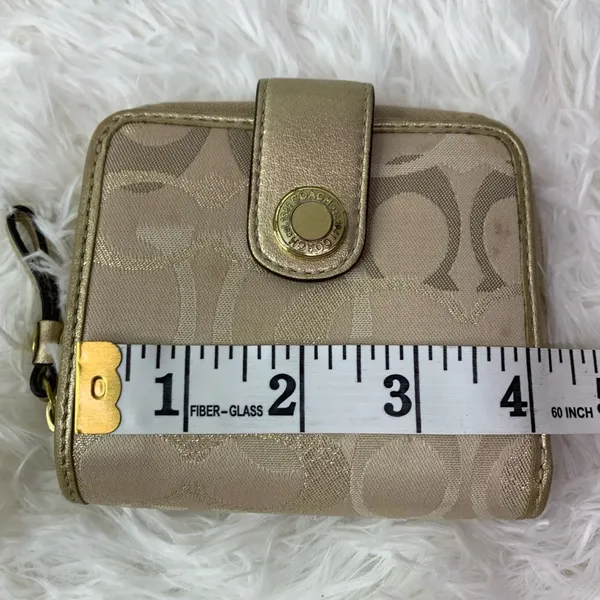 COACH Gold Signature Canvas Wallet - Image 10