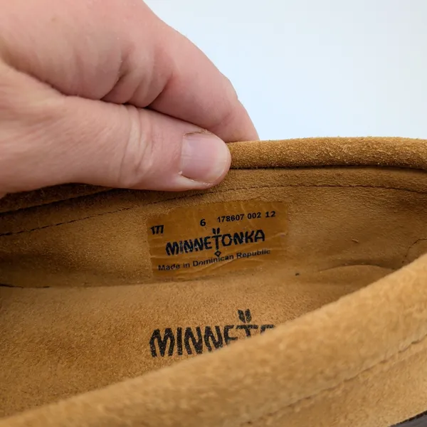 Minnetonka Thunderbird II Suede Moccasins Tan‎ Beaded Fringe Womens 6 177 - Image 8