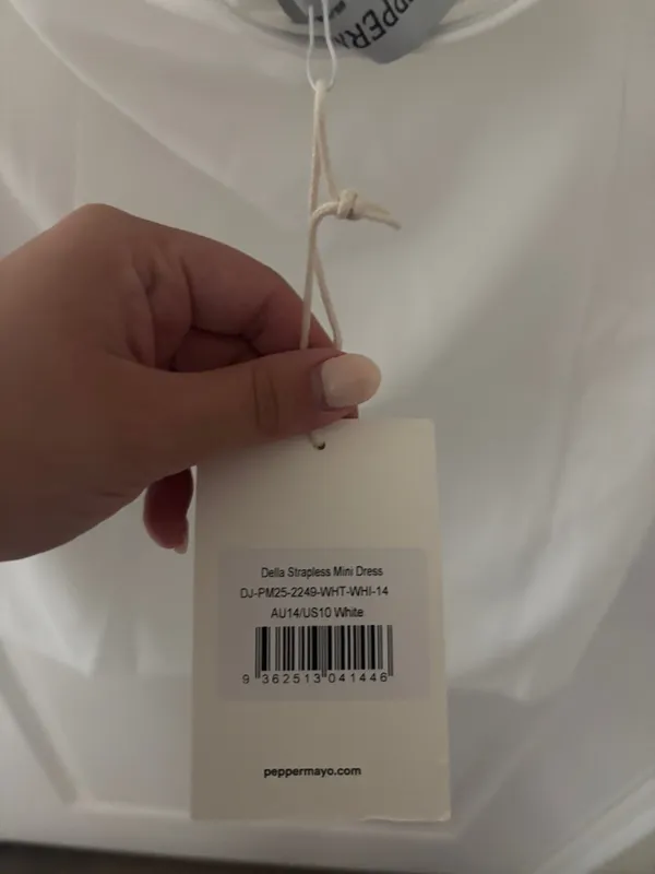 Peppermayo Della Strapless Mini Dress White - Image 4